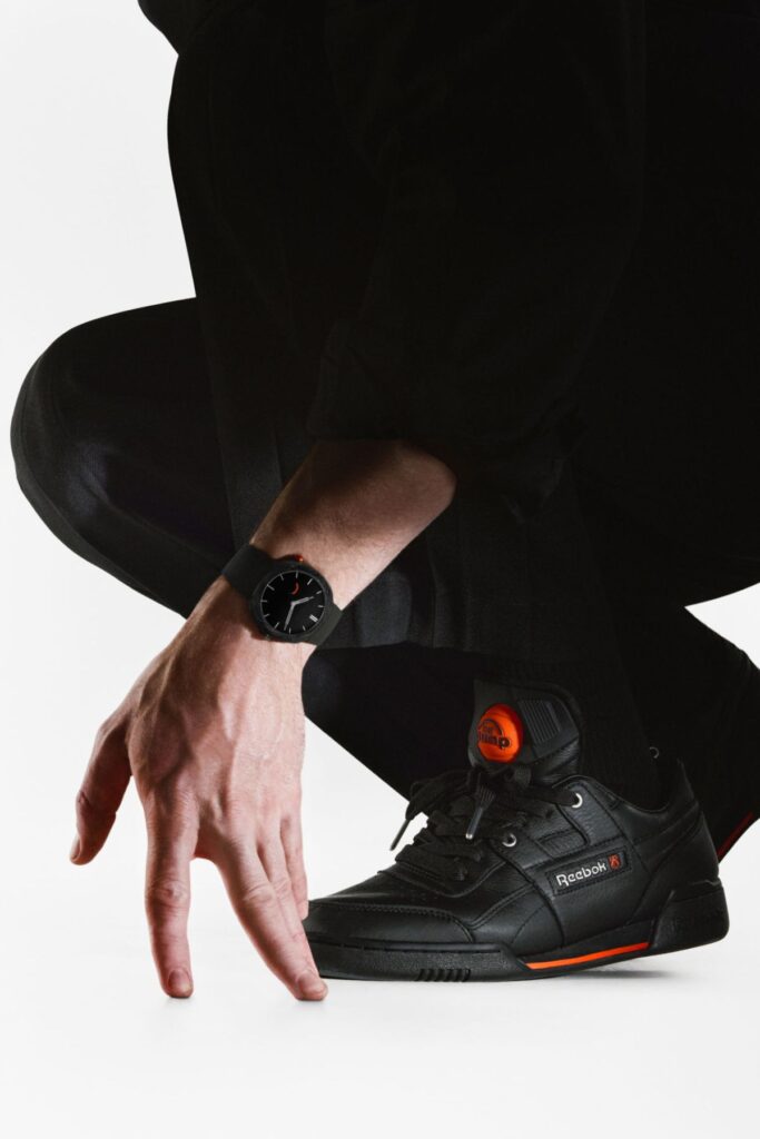 H. Moser x Reebok Streamliner Pump Black on Wrist